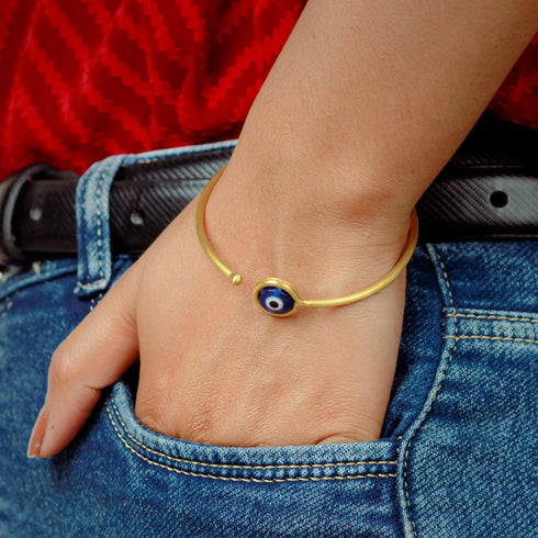 Elegant Evil Eye Bangle - The Earth Store - Fashion Accessories